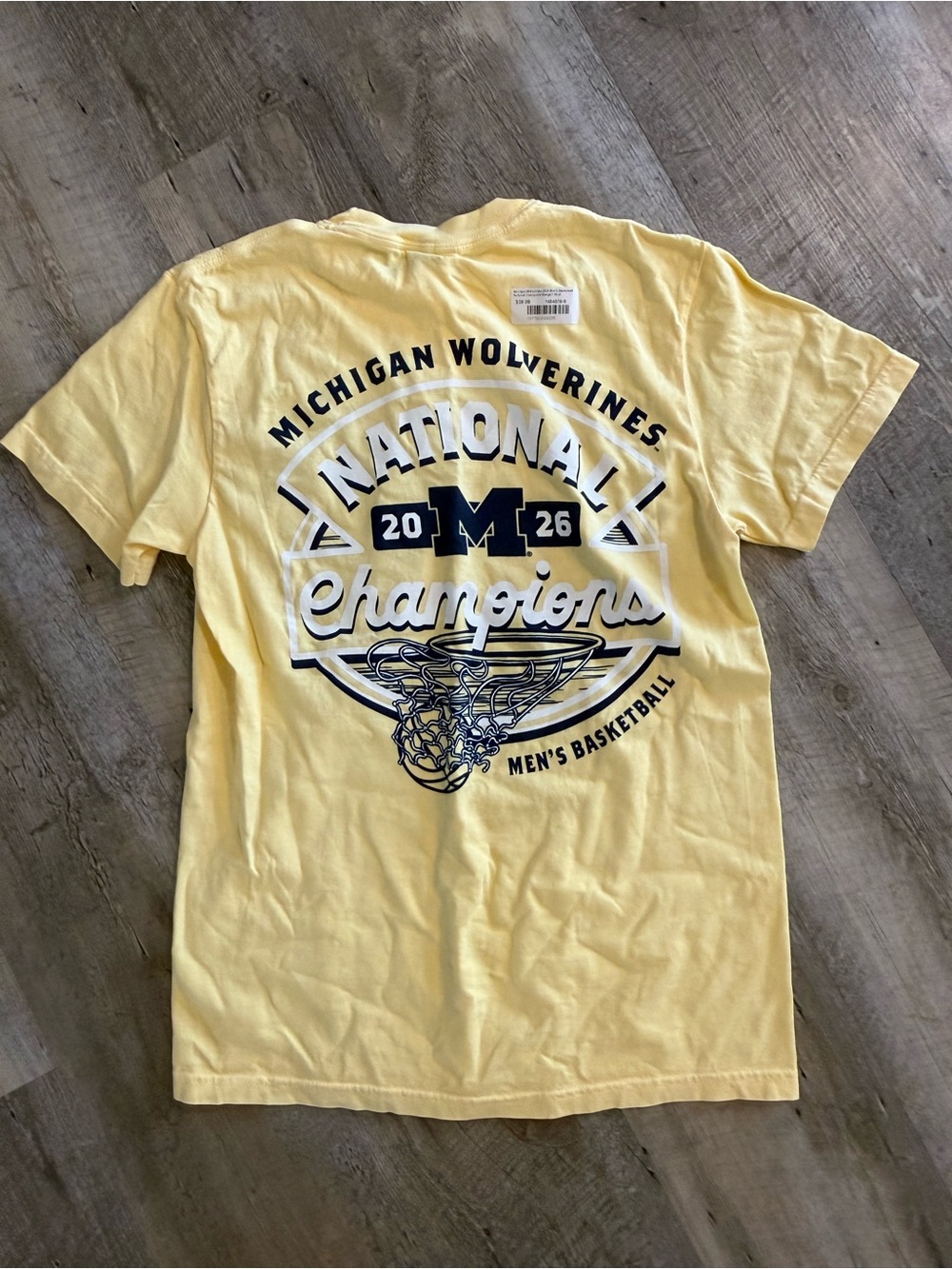 Michigan Men’s Basketball Yellow 'National Champions' Graphic T-Shirt